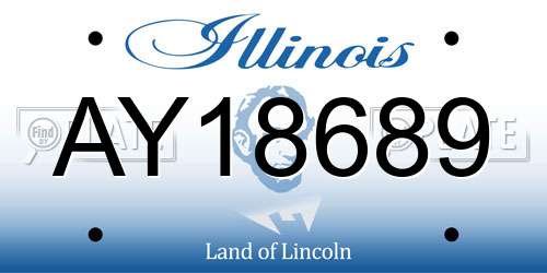 AY18689 Illinois License Plate