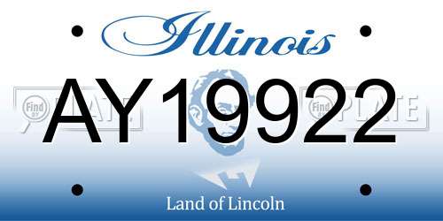 AY19922 Illinois License Plate