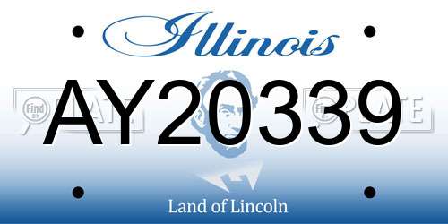 AY20339 Illinois License Plate
