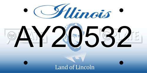 AY20532 Illinois License Plate