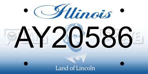 AY20586 Illinois License Plate