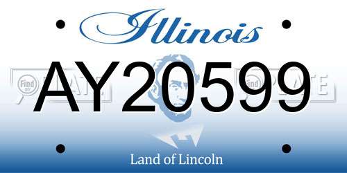 AY20599 Illinois License Plate