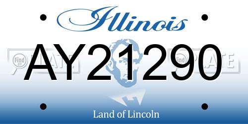 AY21290 Illinois License Plate