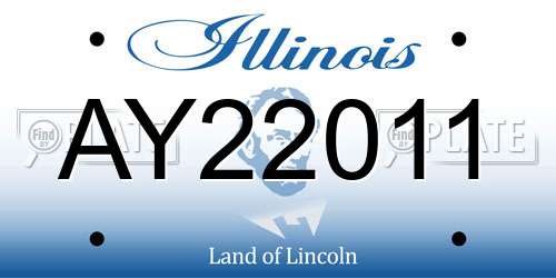 AY22011 Illinois License Plate
