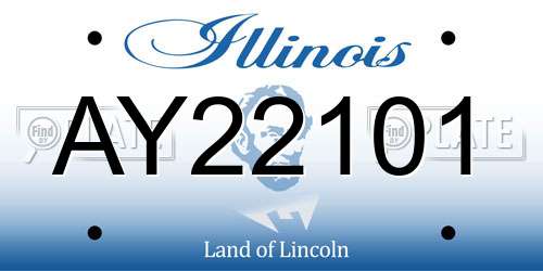 AY22101 Illinois License Plate