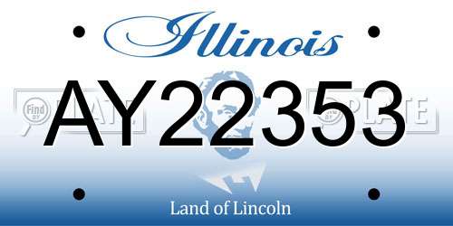AY22353 Illinois License Plate