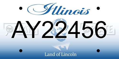 AY22456 Illinois License Plate