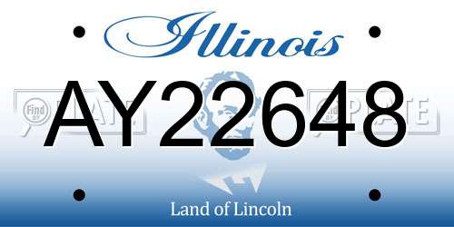 AY22648 Illinois License Plate