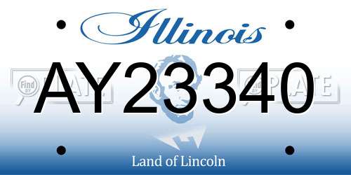 AY23340 Illinois License Plate