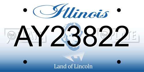 AY23822 Illinois License Plate