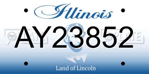 AY23852 Illinois License Plate