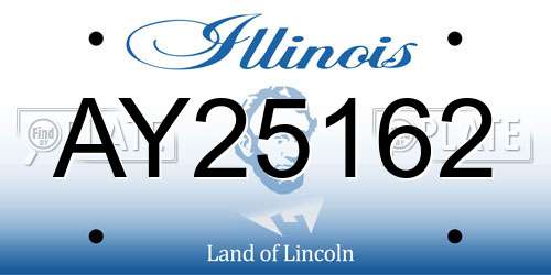 AY25162 Illinois License Plate