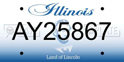 AY25867 Illinois License Plate