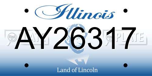 AY26317 Illinois License Plate