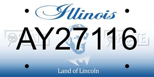 AY27116 Illinois License Plate