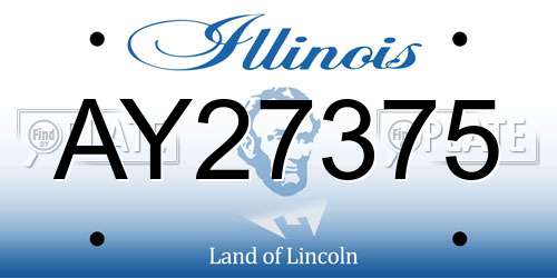 AY27375 Illinois License Plate