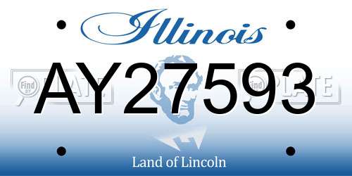 AY27593 Illinois License Plate