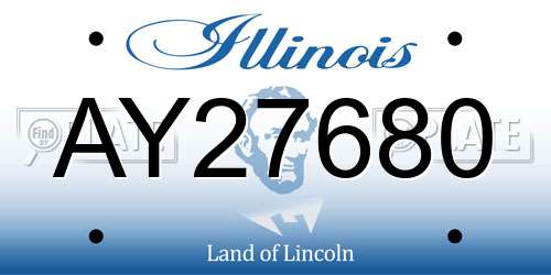 AY27680 Illinois License Plate