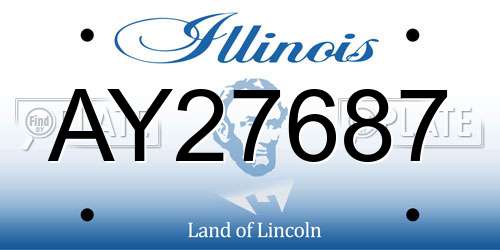 AY27687 Illinois License Plate