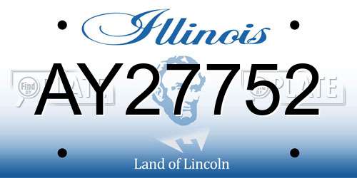 AY27752 Illinois License Plate