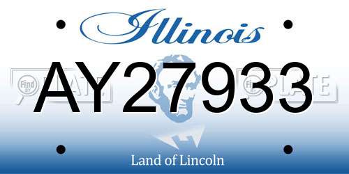 AY27933 Illinois License Plate