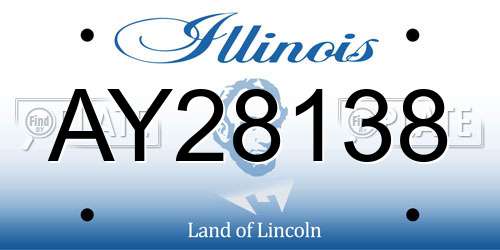 AY28138 Illinois License Plate