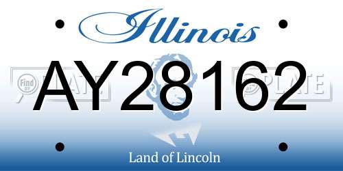AY28162 Illinois License Plate