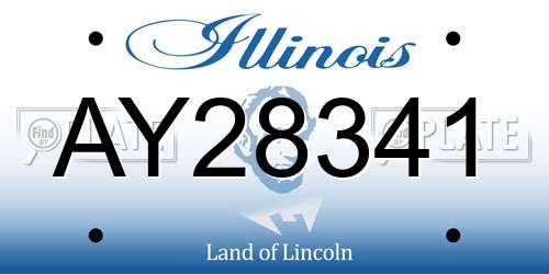 AY28341 Illinois License Plate