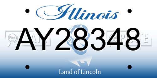 AY28348 Illinois License Plate