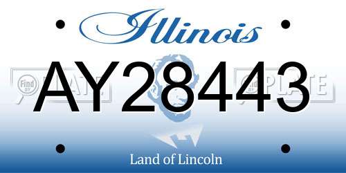 AY28443 Illinois License Plate