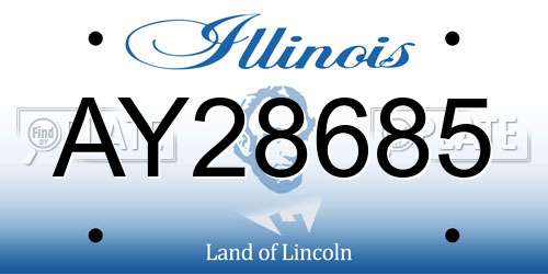 AY28685 Illinois License Plate