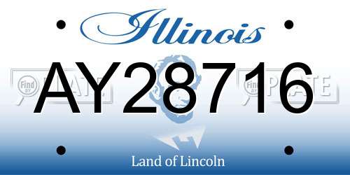 AY28716 Illinois License Plate