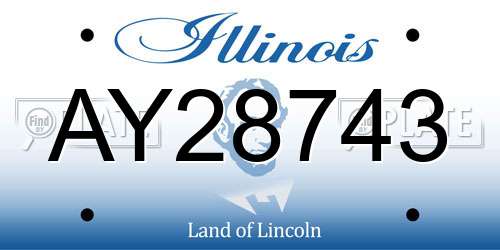 AY28743 Illinois License Plate