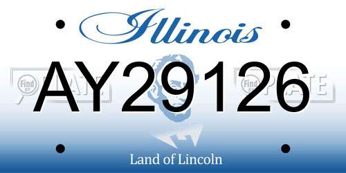 AY29126 Illinois License Plate