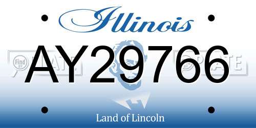 AY29766 Illinois License Plate
