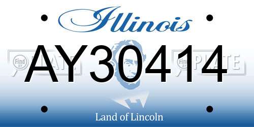 AY30414 Illinois License Plate