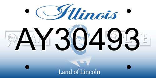 AY30493 Illinois License Plate
