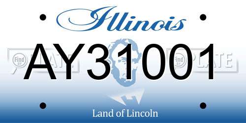 AY31001 Illinois License Plate