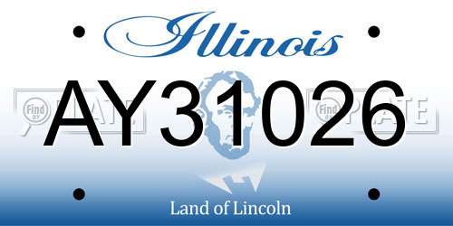 AY31026 Illinois License Plate
