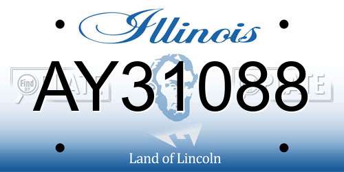 AY31088 Illinois License Plate