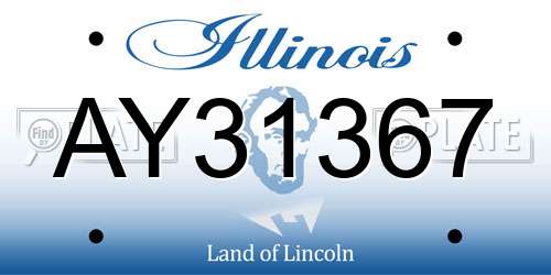 AY31367 Illinois License Plate
