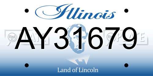 AY31679 Illinois License Plate