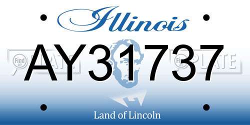 AY31737 Illinois License Plate