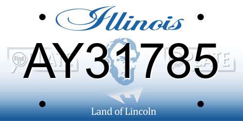 AY31785 Illinois License Plate