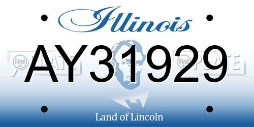 AY31929 Illinois License Plate