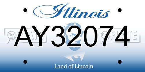AY32074 Illinois License Plate