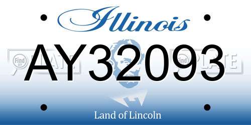 AY32093 Illinois License Plate