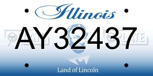 AY32437 Illinois License Plate