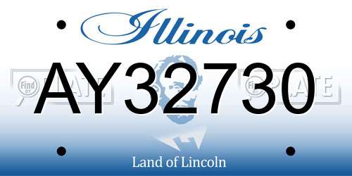 AY32730 Illinois License Plate