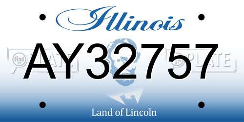 AY32757 Illinois License Plate